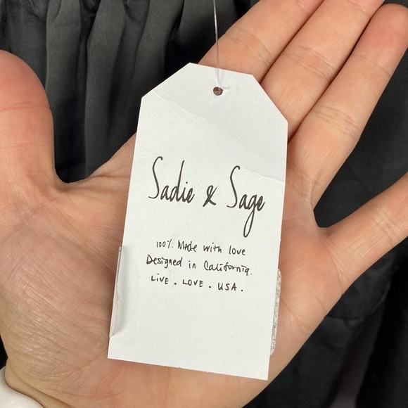 Anthropologie Sadie & Sage Satin Minute Stroll Smock Top Blouse Grey - Small - Picture 4 of 10